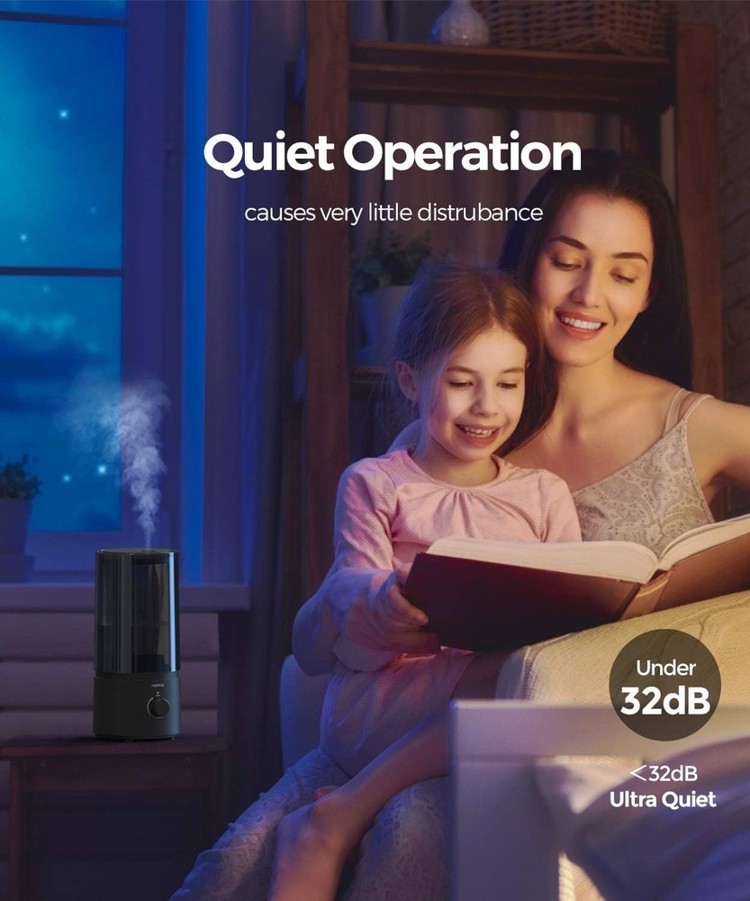 Filterless 1.0L Cool Mist Humidifier - Adjustable Control, 32dB Quiet Operation
