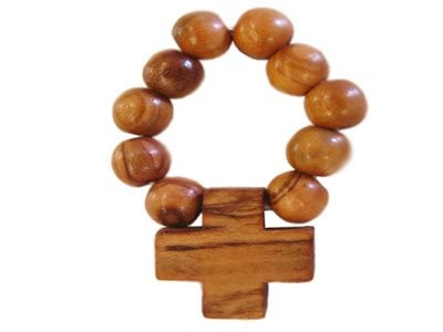 Olive Wood Finger Rosary.(2.5"L)