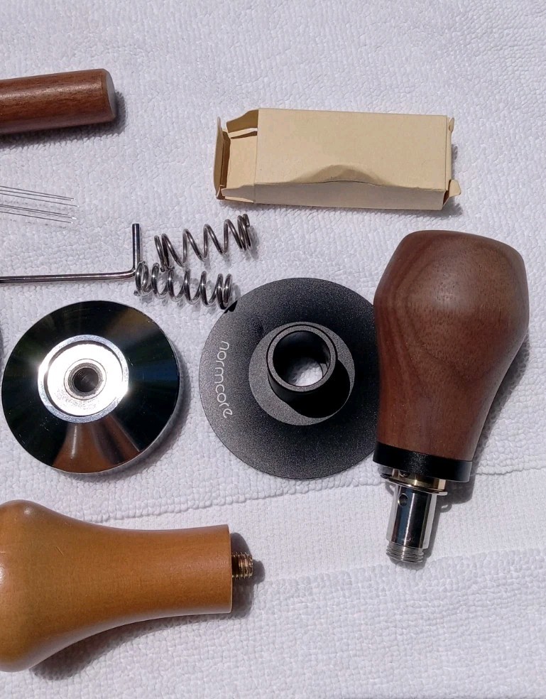 Normcore 58.mm Coffee Tamper FLAT Base, Spring Loaded, Walnut Handle Accessories