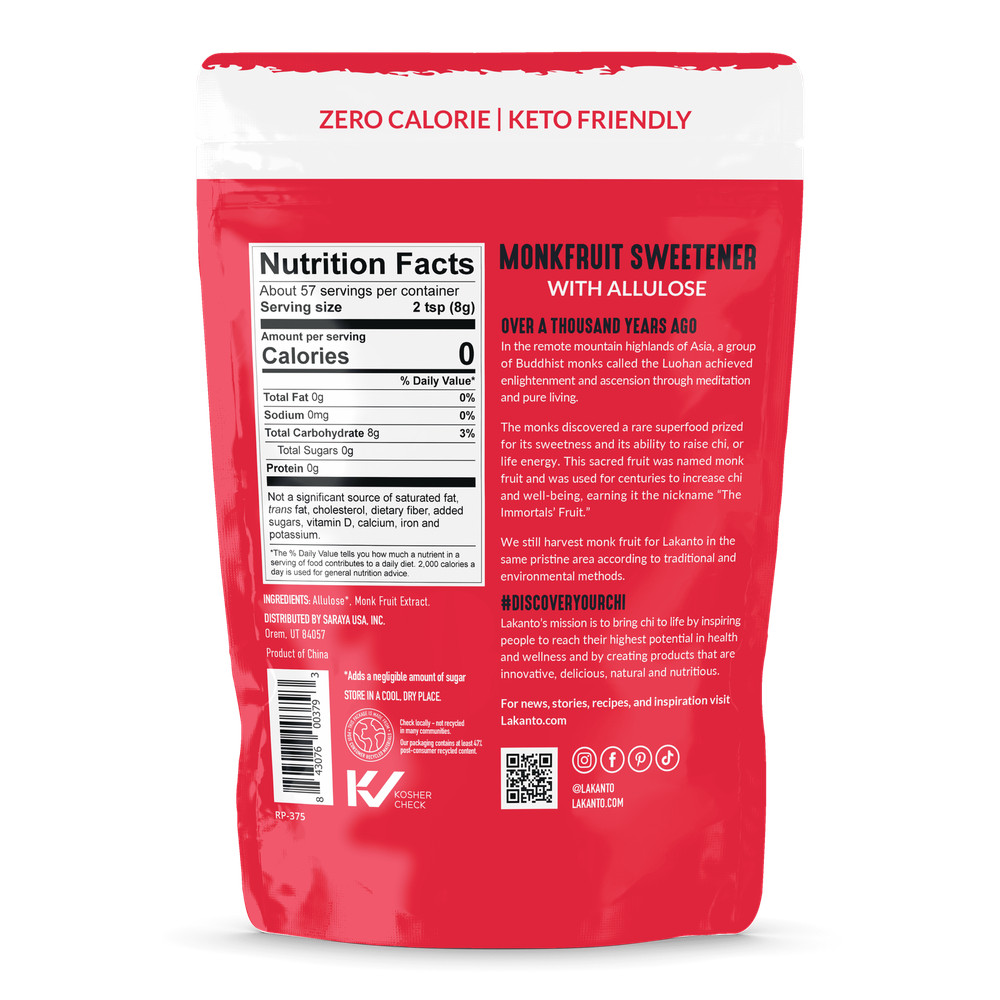 Lakanto Classic Monkfruit with Allulose — White Sugar Replacement