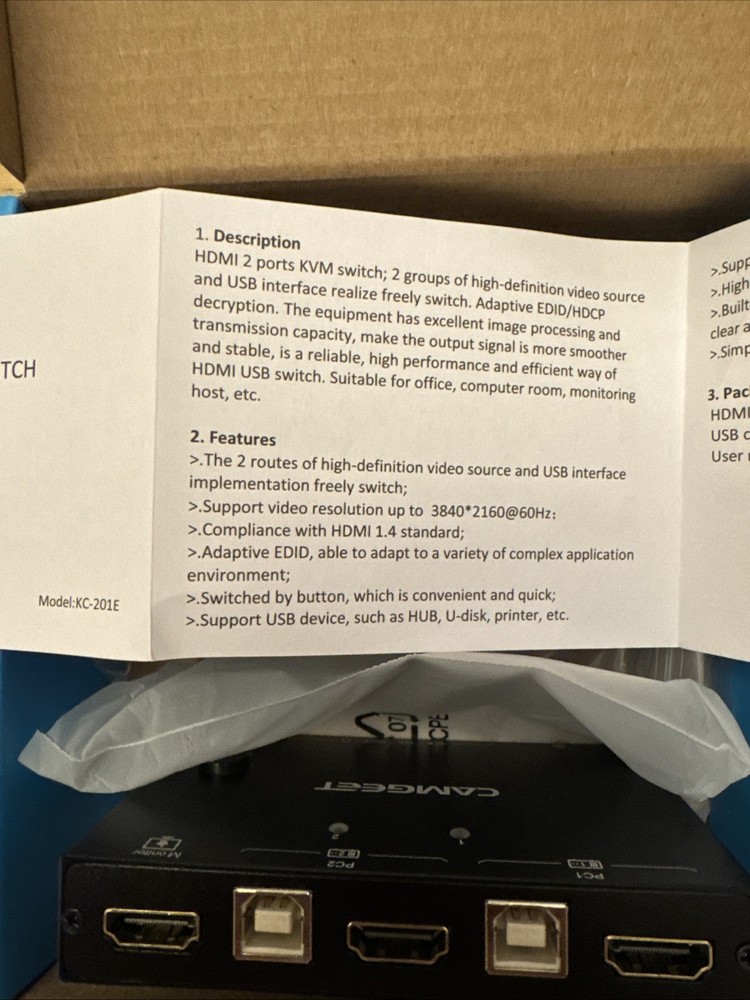 Camgeet KVM Switch With Ethernet