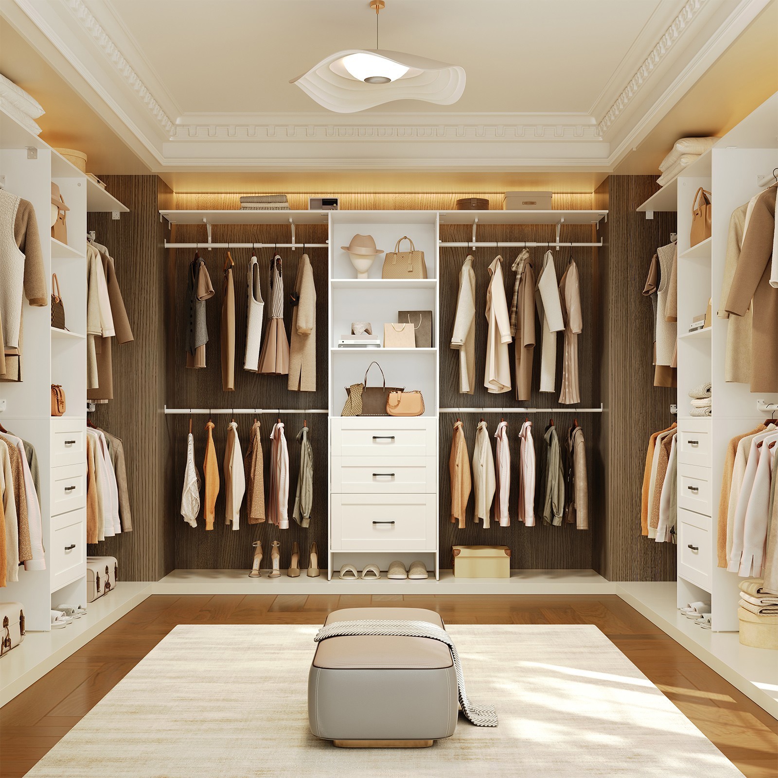 HOOBRO Closet Wardrobe Heavy-Duty Clothes Rack Freestanding Closet Organizer