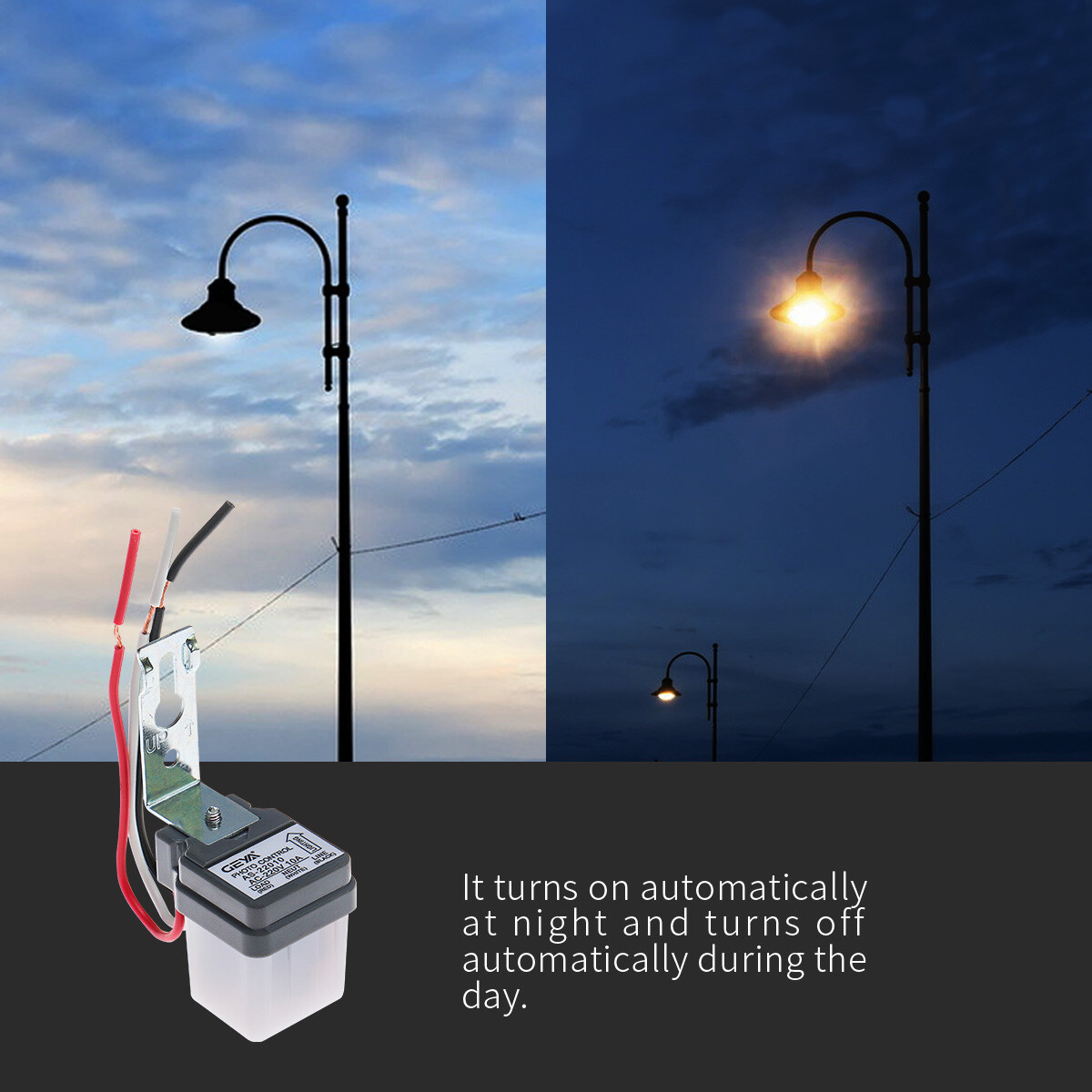 GEYA 2PCS Auto On Off Photocell street Light Switch 10A220V Photo Control Sensor