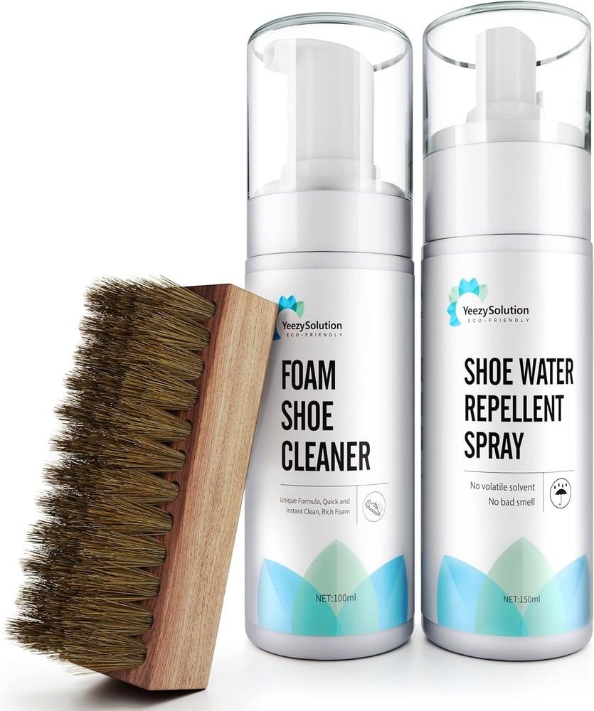 EZSolution Shoe Cleaner Kit, 2-in-1 Sneaker Foam Cleaning Solution & Stain...