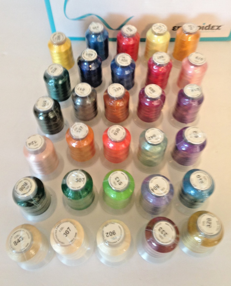 63 Colored Thread Spools Brother Embroidery Machine 100% Polyester
