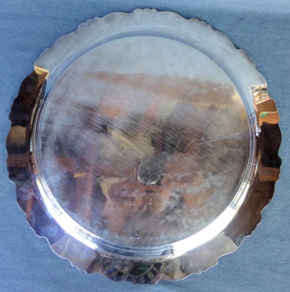 Vintage Oneida Silverplate 15" Round Serving Tray