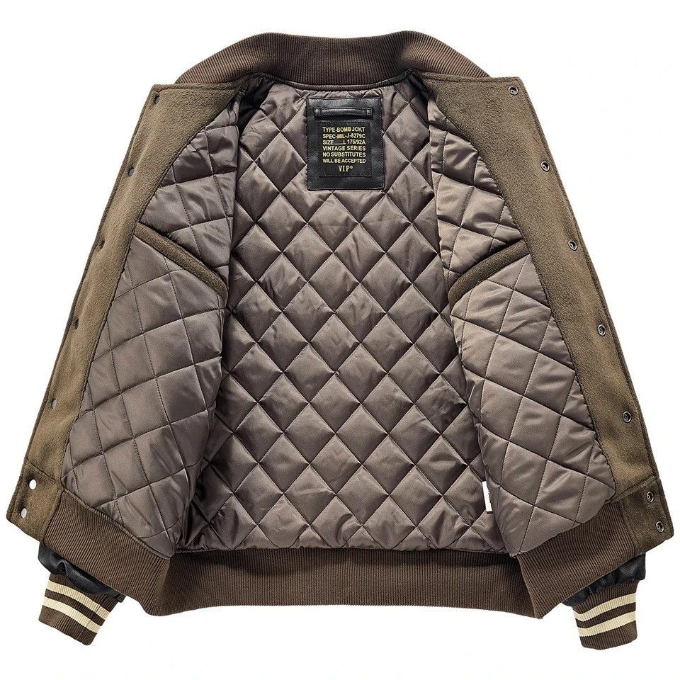 HOT Baseball Jacket Cotton Patchwork Wool Winter Thickened Embroidered Padded