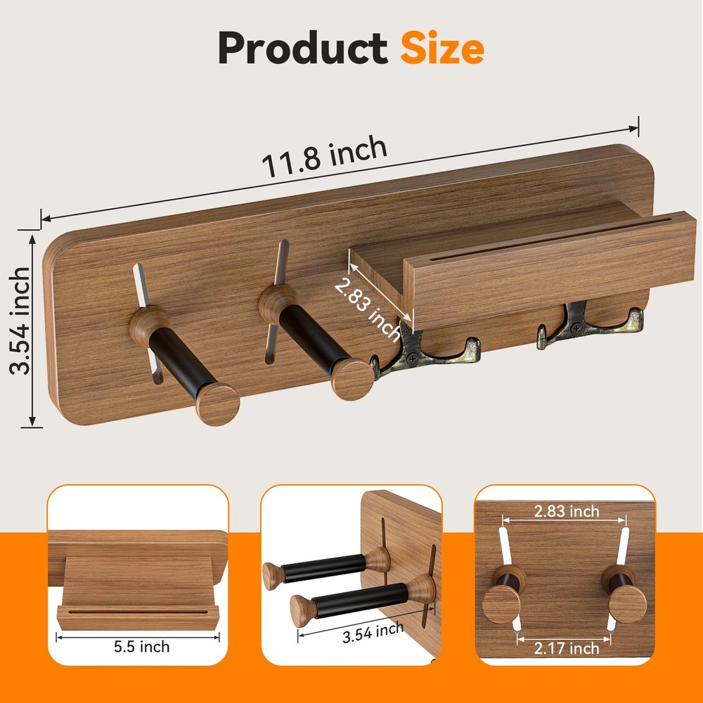 2-Pack Guitar Wall Mount, Adjustable Guitar Hanger Wall Mount with Pick Holde...
