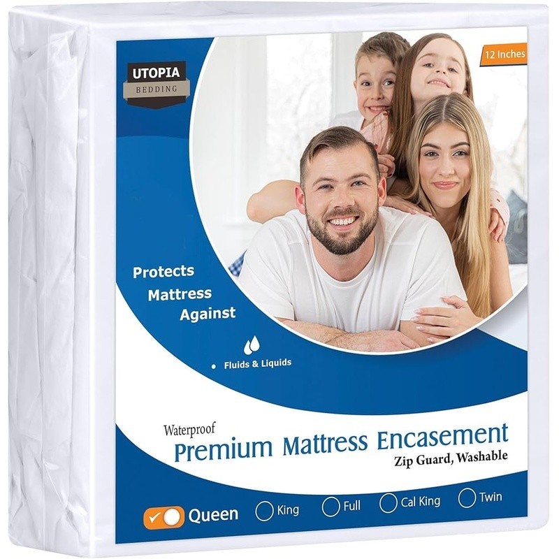 Zippered Mattress Protector Queen Bed Bug Proof Waterproof Dust Mite Washable US