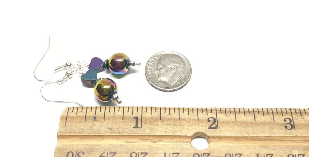 Rainbow Hematite Genuine Stone Handmade Earrings
