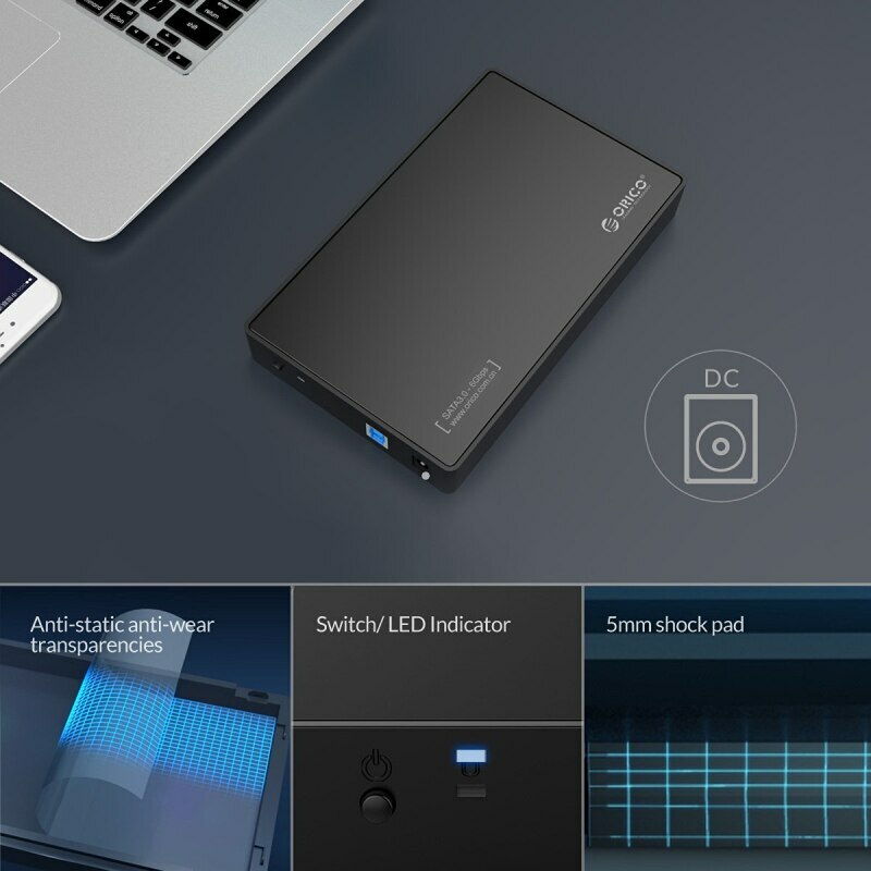 ORICO 2.5\"/3.5\" External Hard Drive Enclosure USB3.0 SATA HDD/SSD Case 18TB