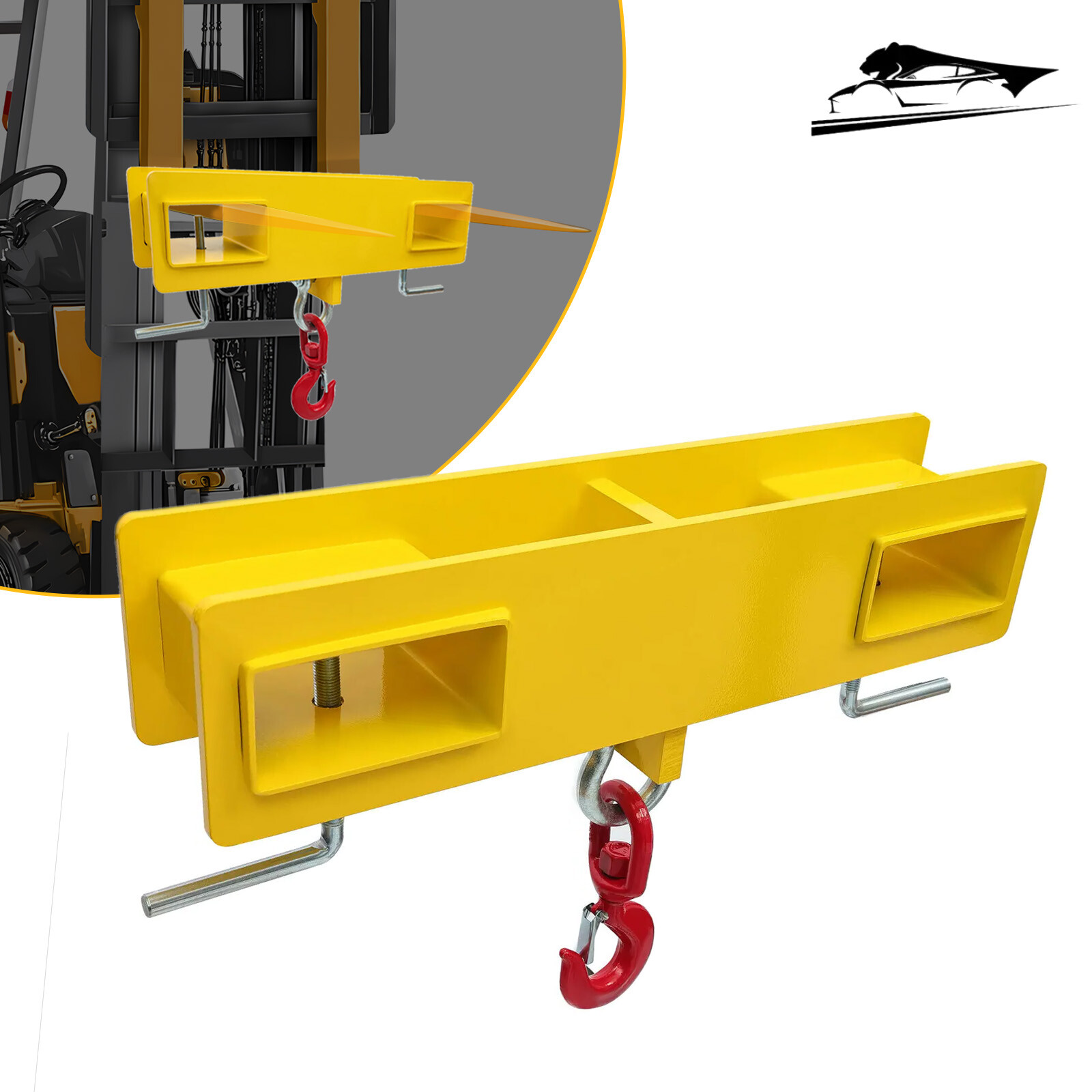 Forklift Lifting Hook Attachment Mobile Forklift Crane with Swivel Hook 4800lbs
