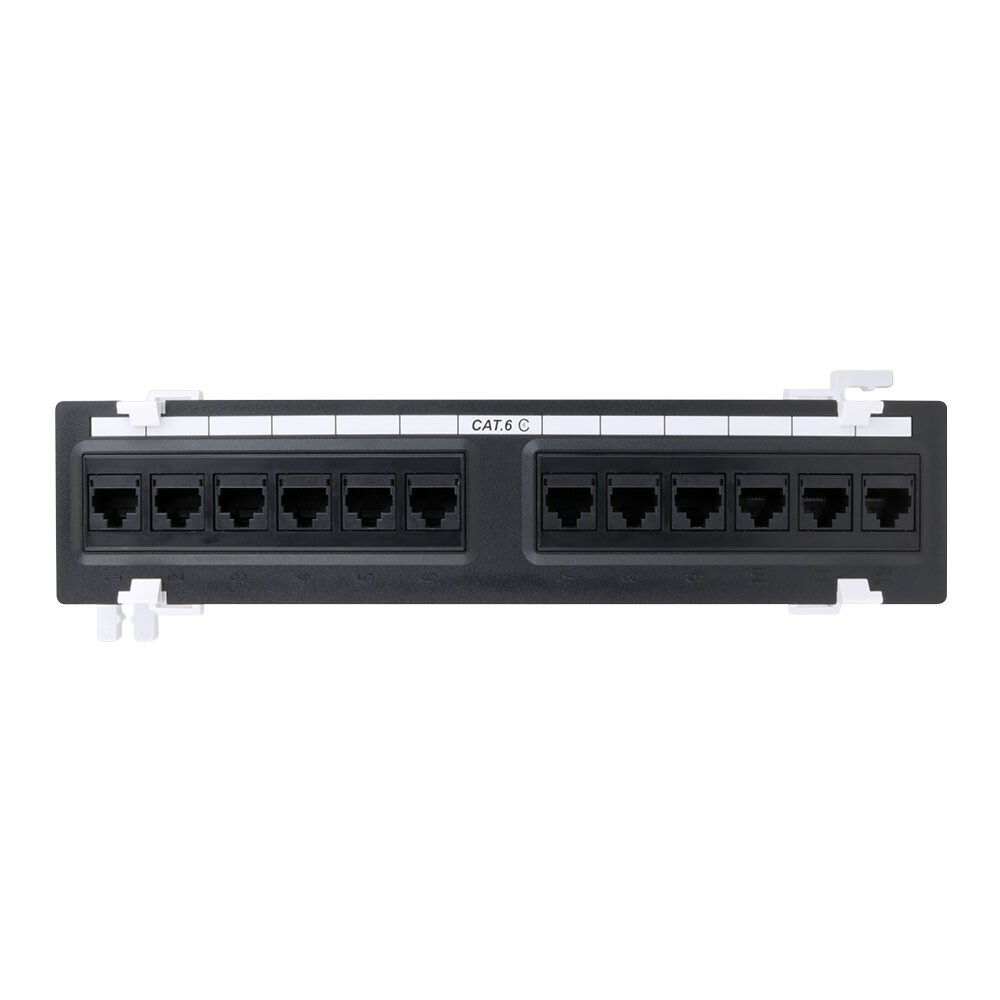 Construct Pro 12-Port Cat6 Wall Mount Patch Panel, RoHS Compliant