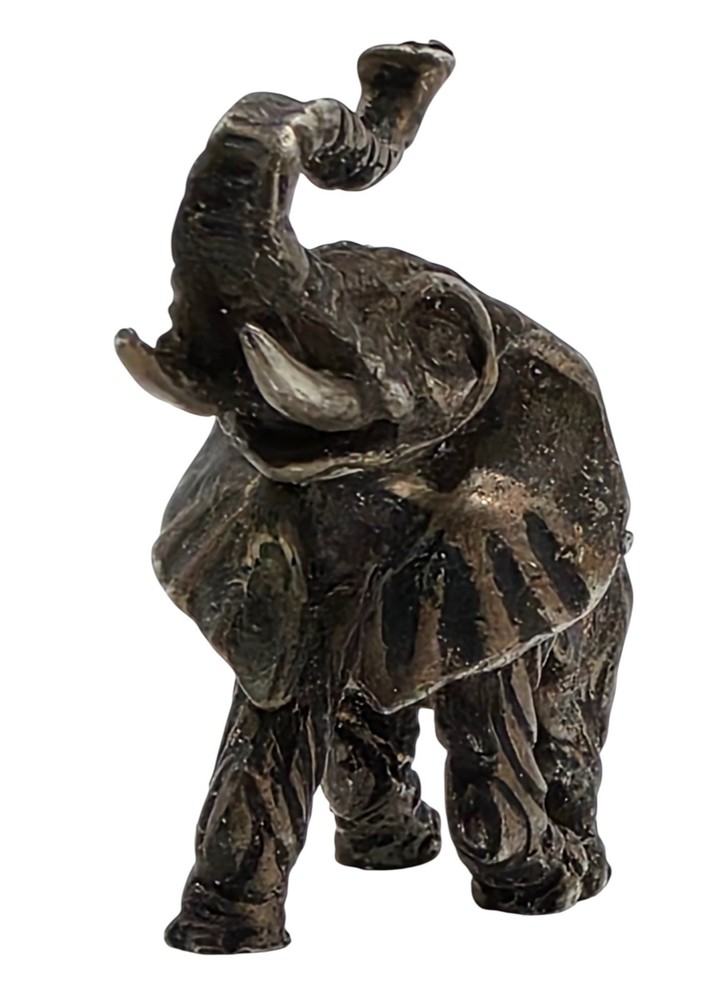 VINTAGE Solid .800 Silver Miniature Elephant Figure