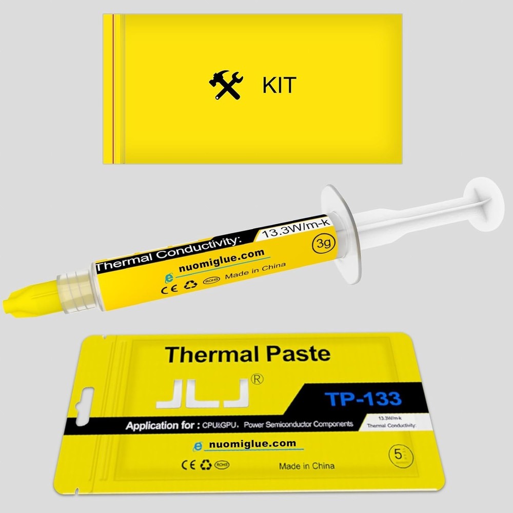 Durable 3g Thermal Paste with Tool Kit - Easy Application for Heatsinks & CPUs