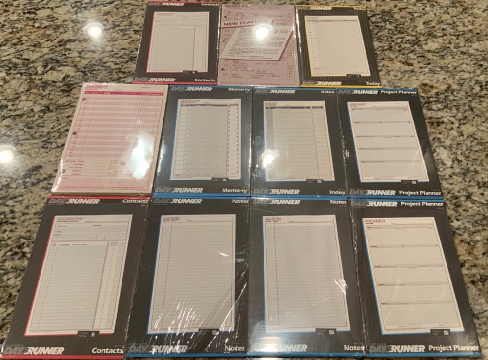 11 Day Runner 3 Ring Refill Lot Planner Memory Index Notes Contacts Receipt Plus
