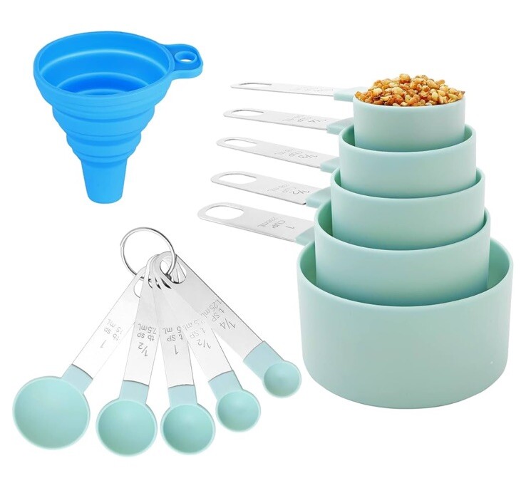 Measuring Cups and Spoons Set of Kitchen Gadgets 10 Pieces, Stackable