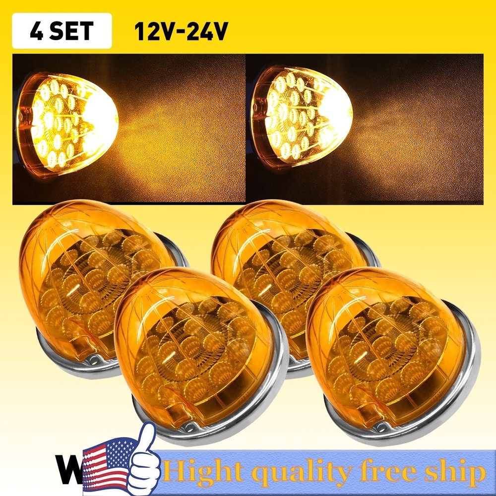 4x Watermelon amber Bunk Adapter Kit Light Conversion Kit W/ Bezel & Adapter Kit