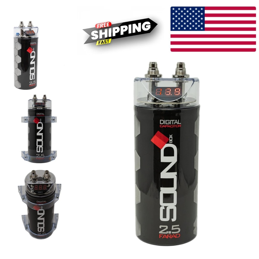 High Performance Car Audio Capacitor 25 Farad Digital Aluminum Rectangular Shape