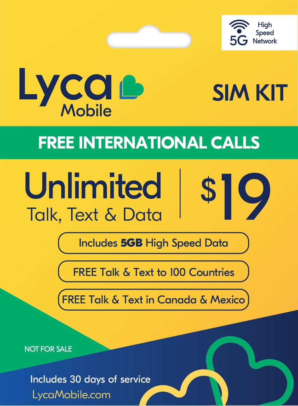Lyca Mobile USA Prepaid 5G/4G SIM Card | 30 Day Preloaded SIM Card