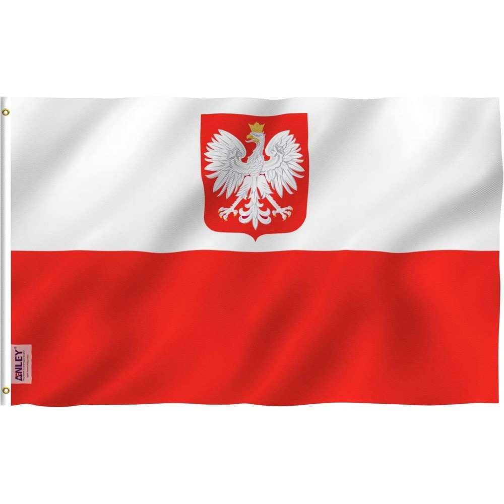 Anley Fly Breeze 3x5 Foot Poland State Ensign Flag Polish Eagle Flags Polyester