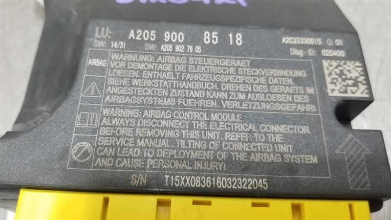 16 2016 MERCEDES GLC300 SRS RESTRAINT CONTROL MODULE 2059008518