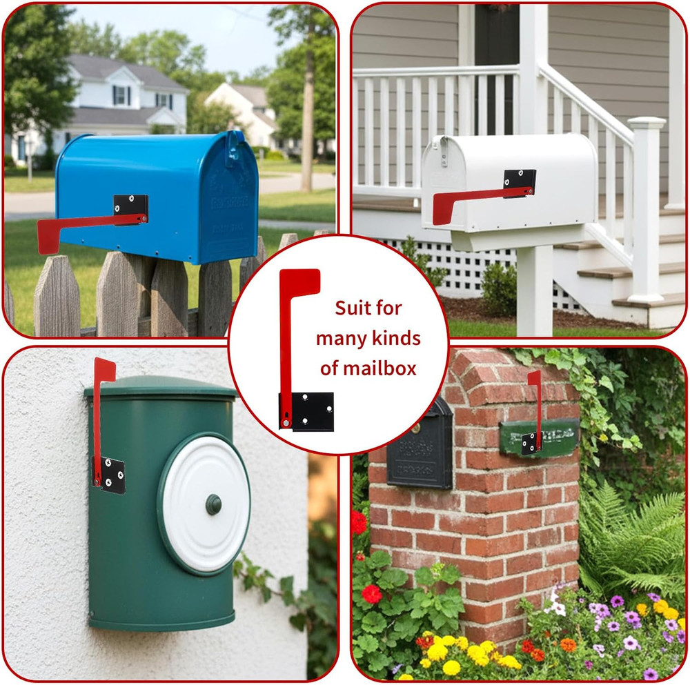 Flag for Mailbox,Red Mailbox Flag Replacement Kit Stainless Steel Mail Box Flags
