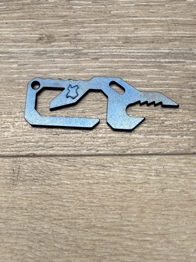 Peter Carey Titanium Bottle Opener Multi-Tool Blue