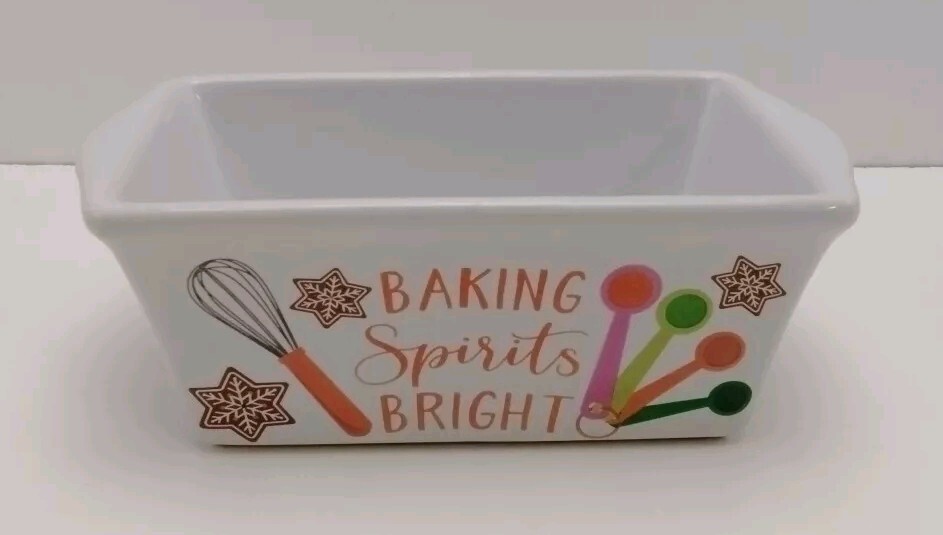 Royal Norfolk Spirits Bright Mini Loaf Pan Ceramic Baking Dish NEW