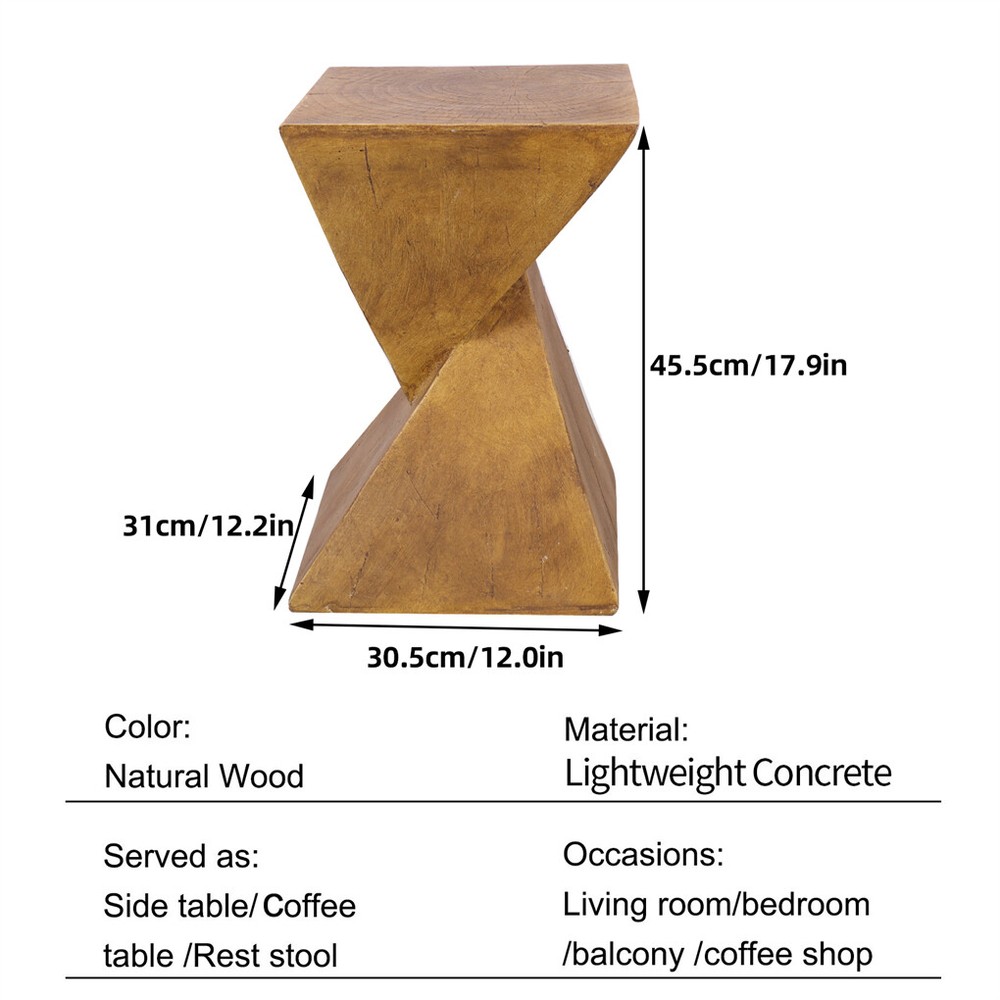 Twist Table Teak Root Shape Stool Pedestal Concrete Accent Table Coffee End Desk