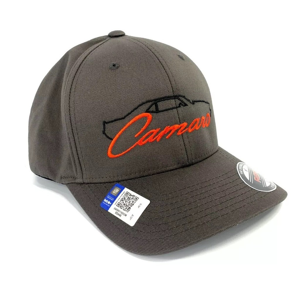 1st Generation Chevy Camaro Hat / Cap - Gray w/ Black Silhouette & Script Emblem