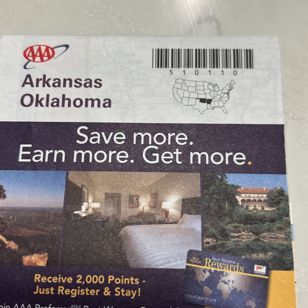 AAA Map Arkansas Oklahoma State Series 2011 AAA Road Map Paper Map