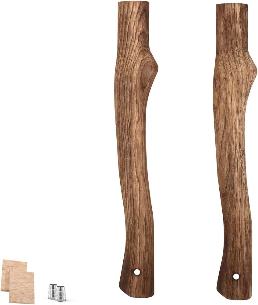 2 Pack Beech Wood Axe Handles Replacement 15.7" Hatchet Axe Camping Axes