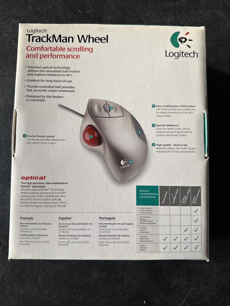 Logitech Trackman (9043530403) Wired Wheel Trackball