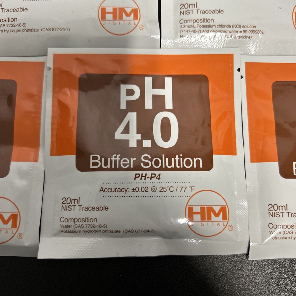 Lot of 7 HM Digital PH 4.0 buffer solution PH-P4 20ml (7-pack) NEW