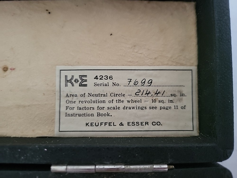 Keuffel & Esser 4236M Drafting Tool Compensating Polar Plainimeter LOW SERIAL #