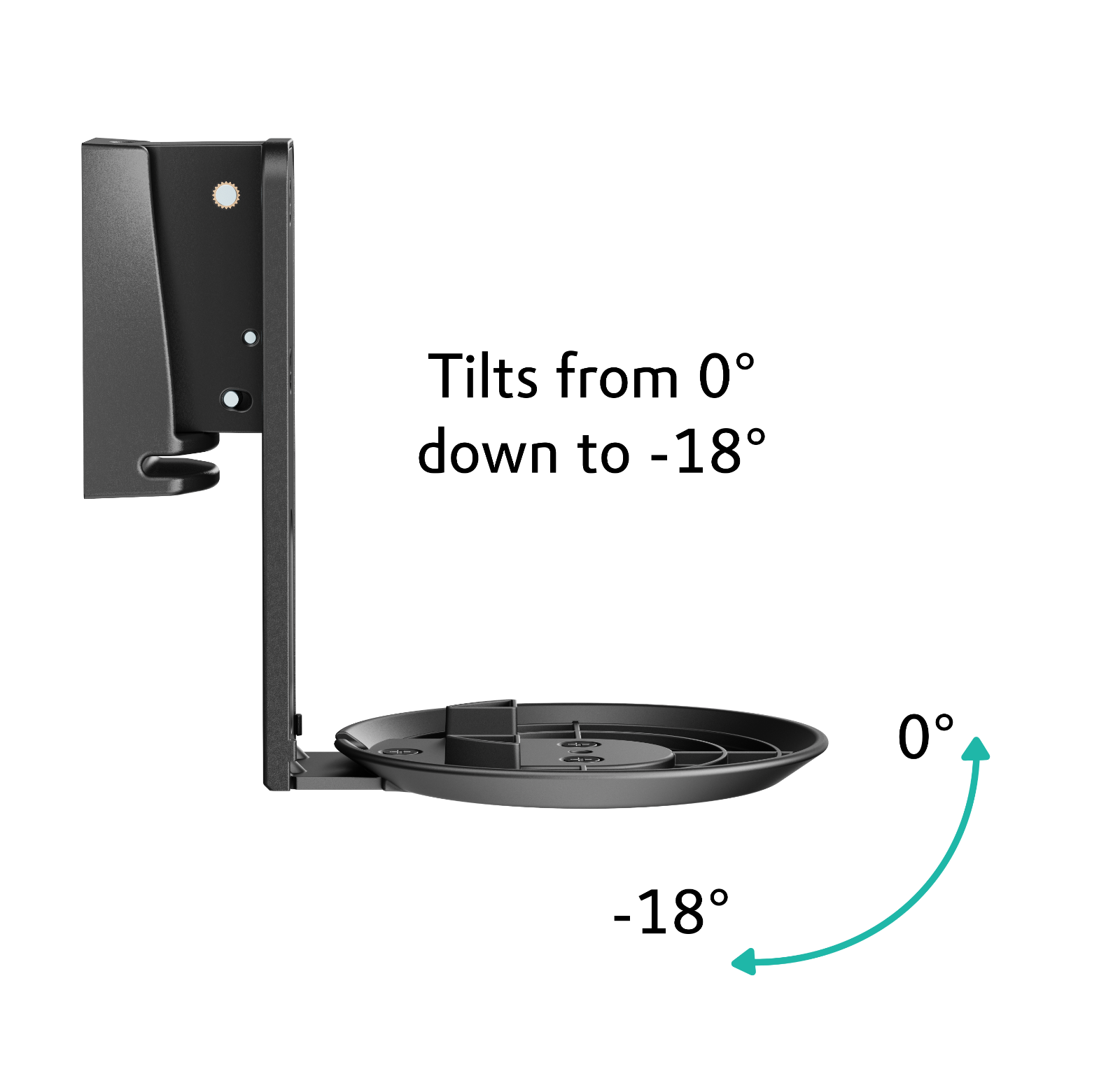 ynVISION Adjustable Wall Mount Compatible with Sonos ERA 100 - Black - 2 Pack