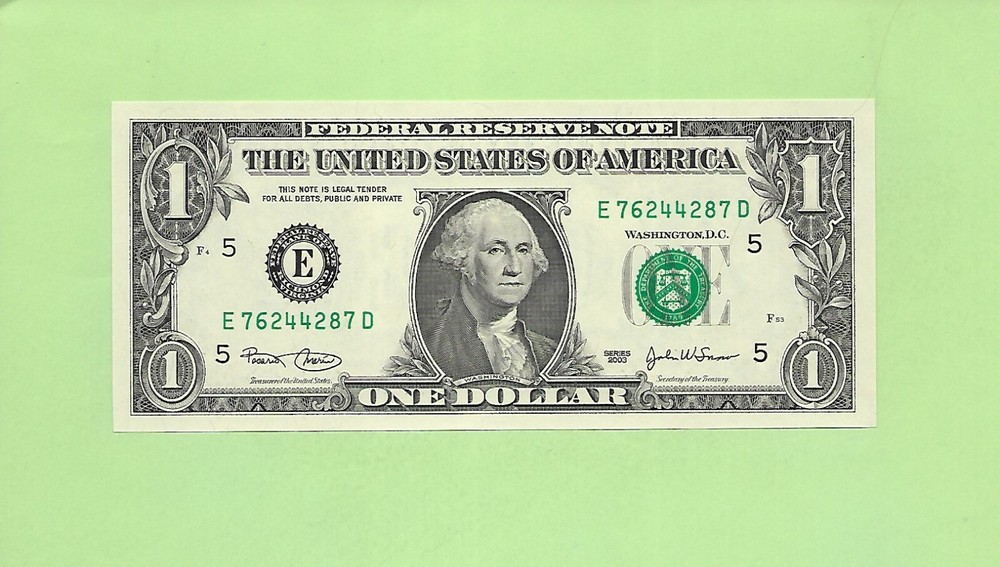 2003 ..UNCIRC $1  E 7624 4287 D  .... 2003  $1  E-D       NICE NOTE        FRN