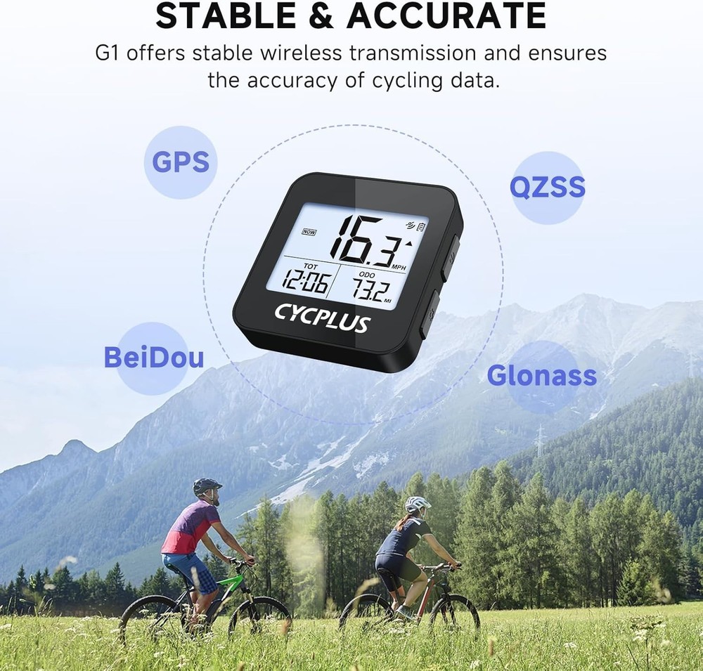 Wireless Cycling Computer with Dynamic GPS & Automatic Backlight for Cyclists