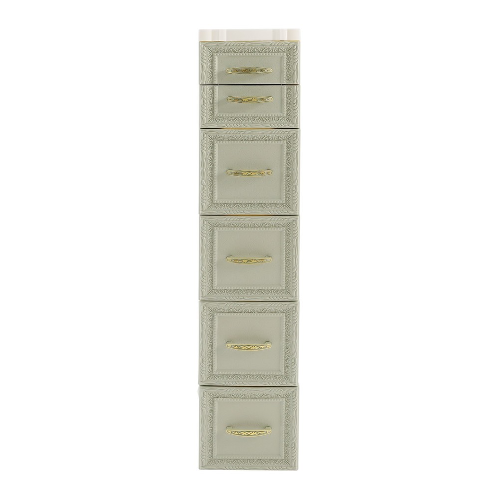 5-layer three-dimensional embossed pattern storage cabinet 18x32x84- green, PP.