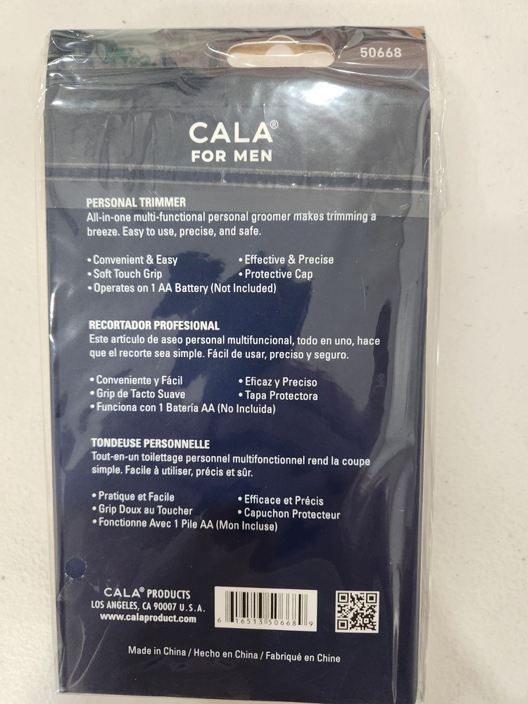 CALA FOR MEN PERSONAL TRIMMER NOSE, EAR & BROW SOFT TOUCH GRIP PRECISE EFFECTIVE