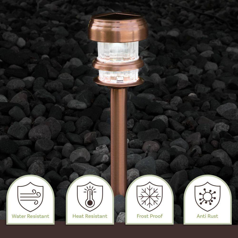 Solar Powered Copper Path LED Lights (4-Pack)