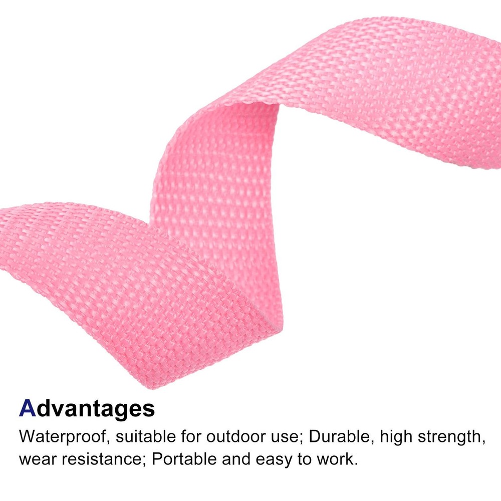 Lightweight Polypropylene Webbing Strap 1" 50 Yards Pink Strapping