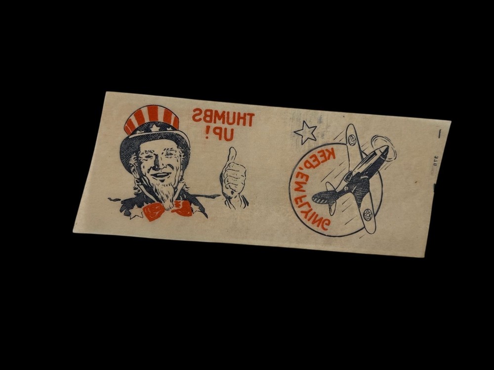 WWII Era Patriotic Uncle Sam Cracker Jack Transfer Airplane 1940s