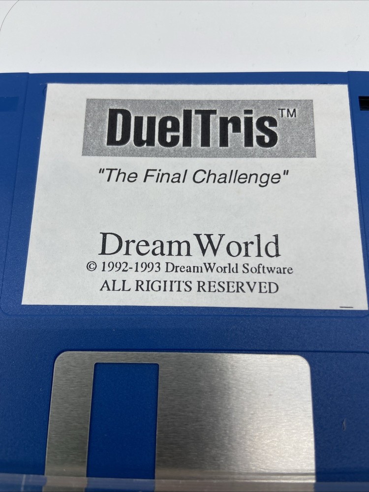 1993 Dueltris W/ Manual VTG Floppy Disk Untested Dreamworld Software