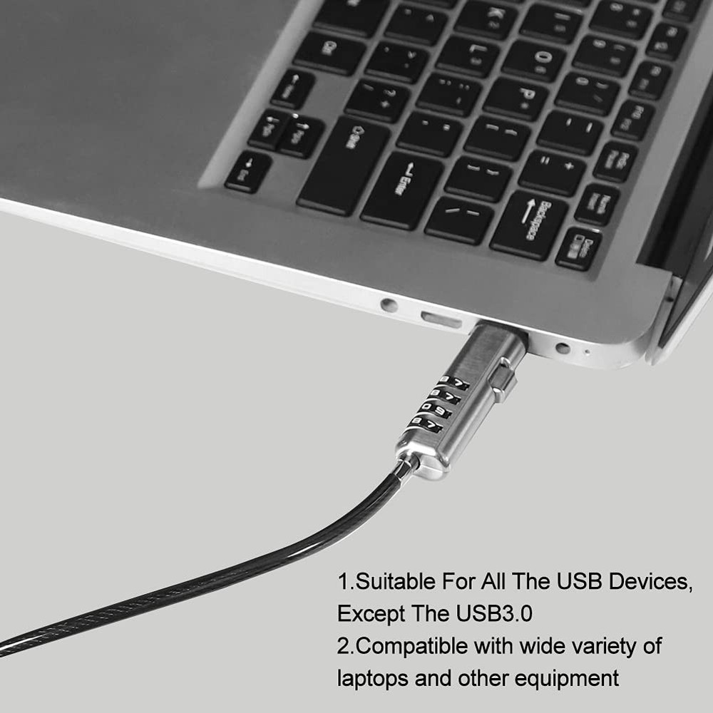 Laptop Cable Locks Combination Lock 4 Digital Password Security Anti...