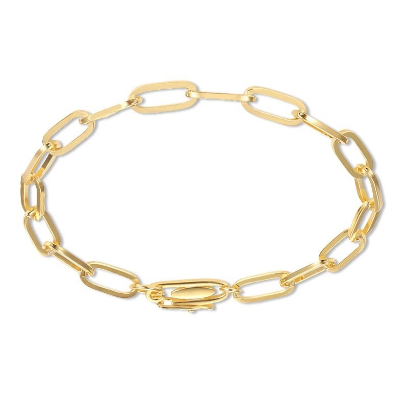 5 mm Paperclip Link Bracelet 14k Yellow Gold side closure New Gift