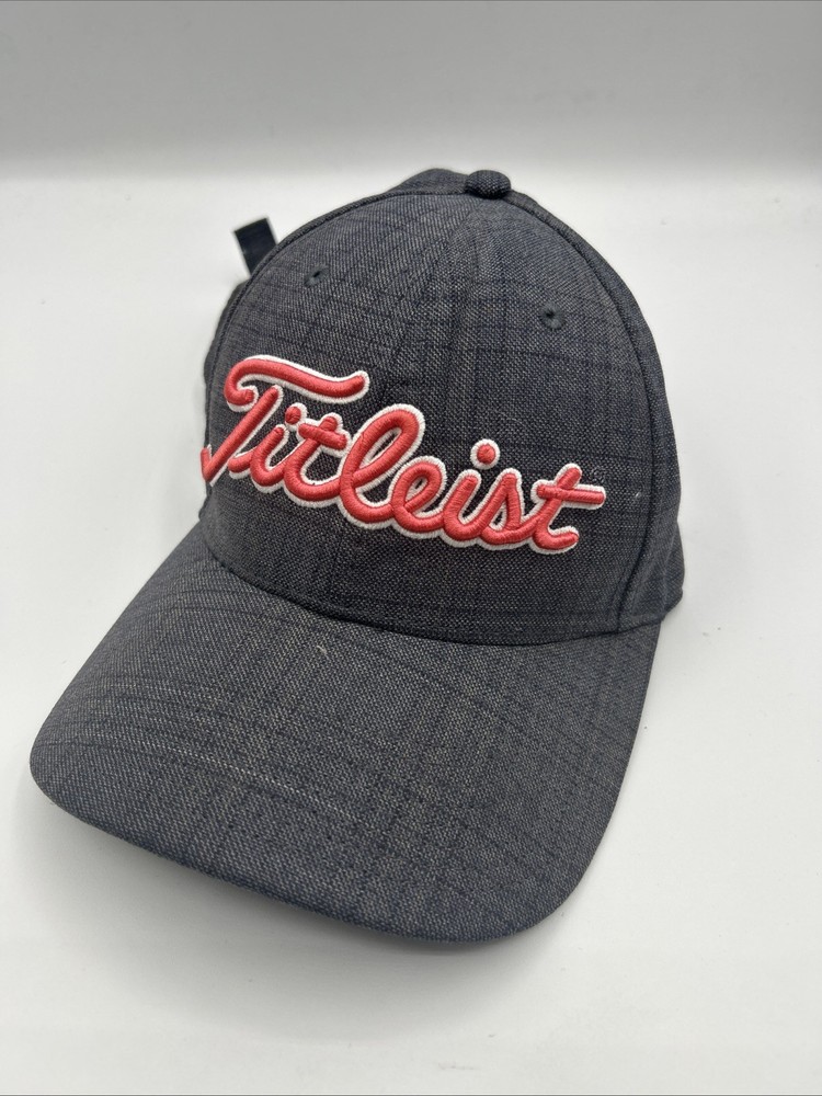 Titleist Golf Hat Cap Gray Black Pinkscript Wool Blend Strapback OSFM H95