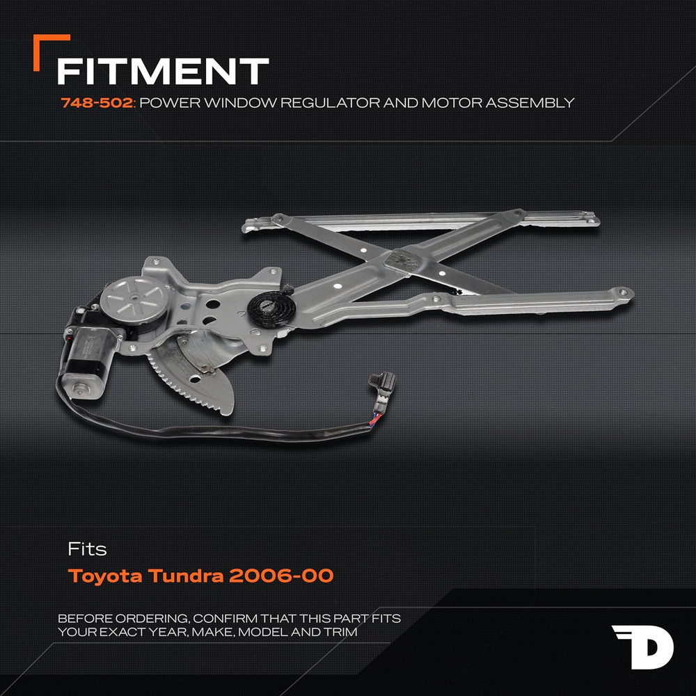 Front Driver Side Power Window Regulator and Motor Assembly
