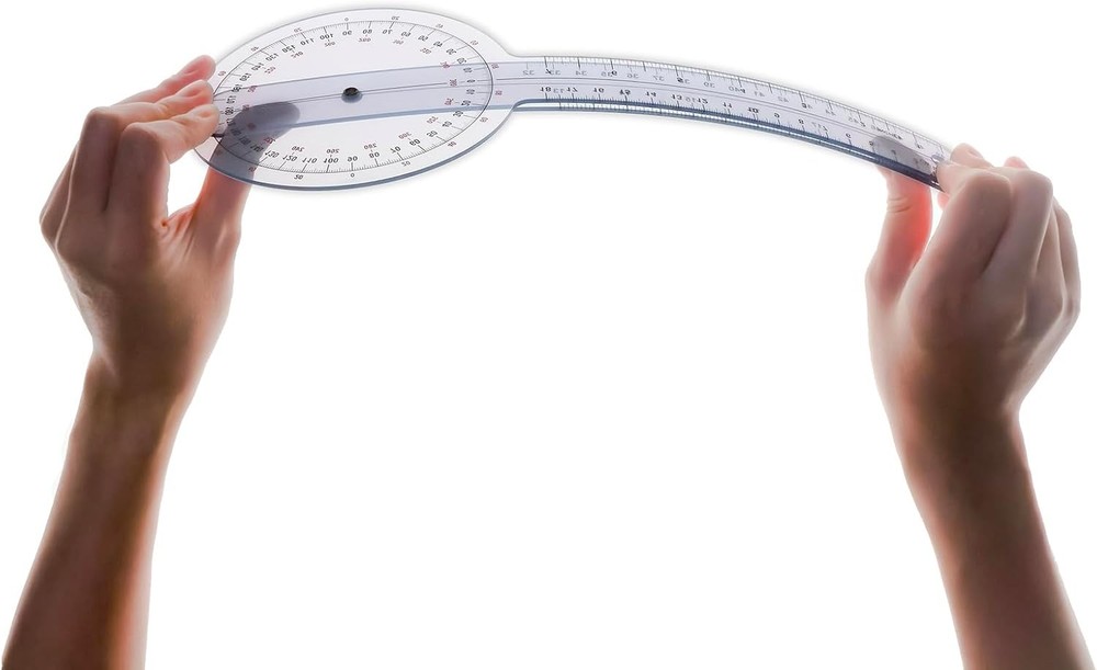 12in Goniometer 360 Degree Clear Protractor for Physical Therapy